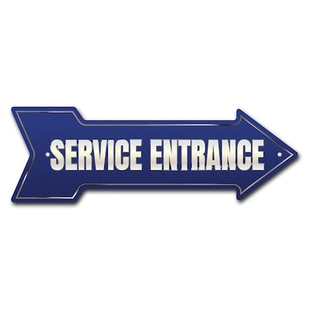 Service Entrance Arrow Sign Funny Home Decor 24in Wide